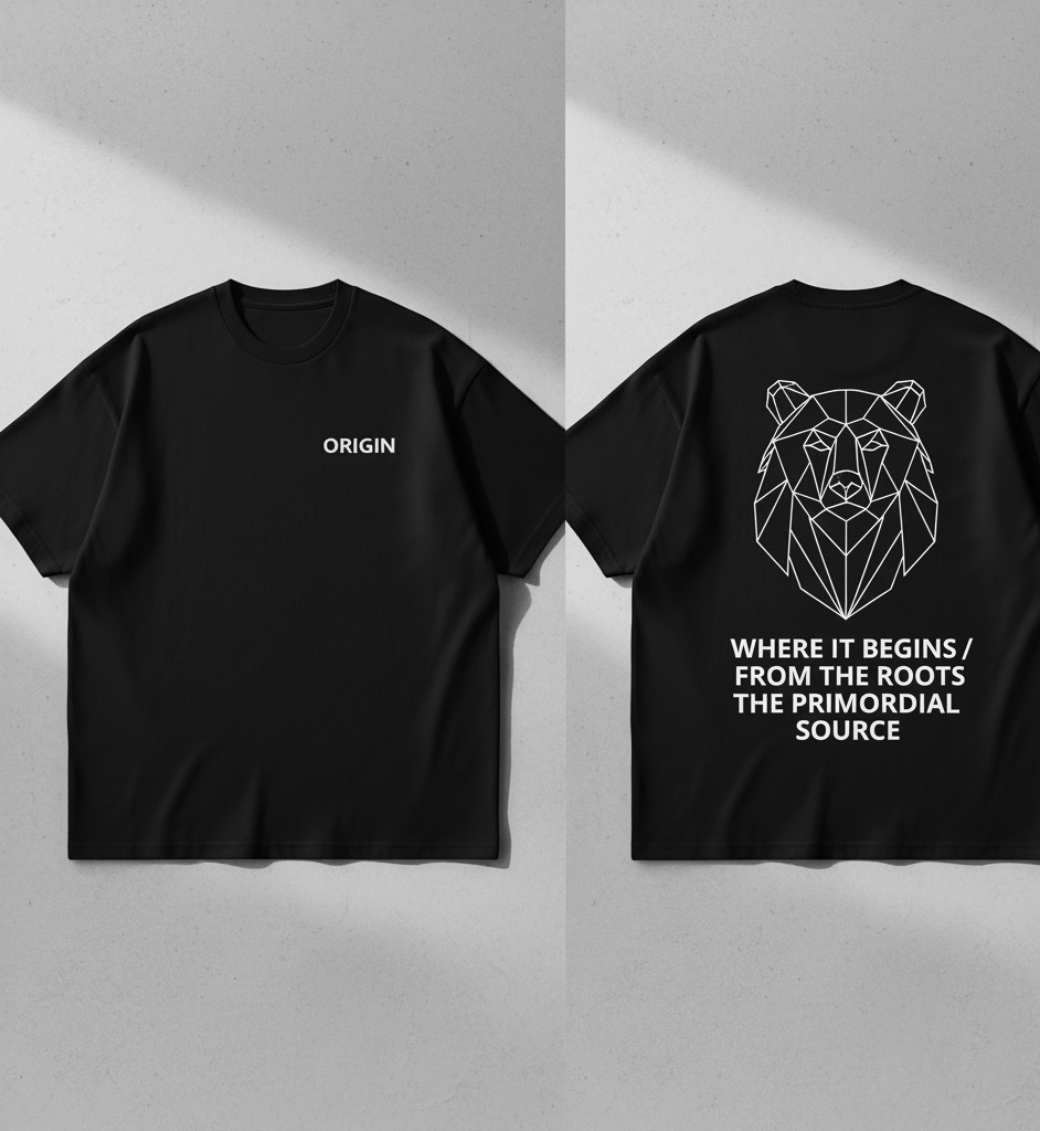 Origin Black Geometric Bear Tee