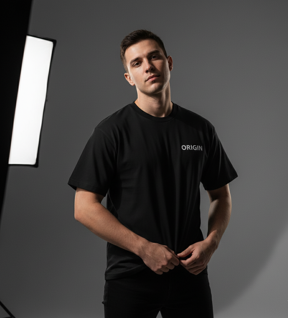 Origin Black Geometric Bear Tee