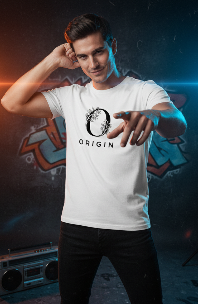 Origin White Cotton T-Shirt for Men