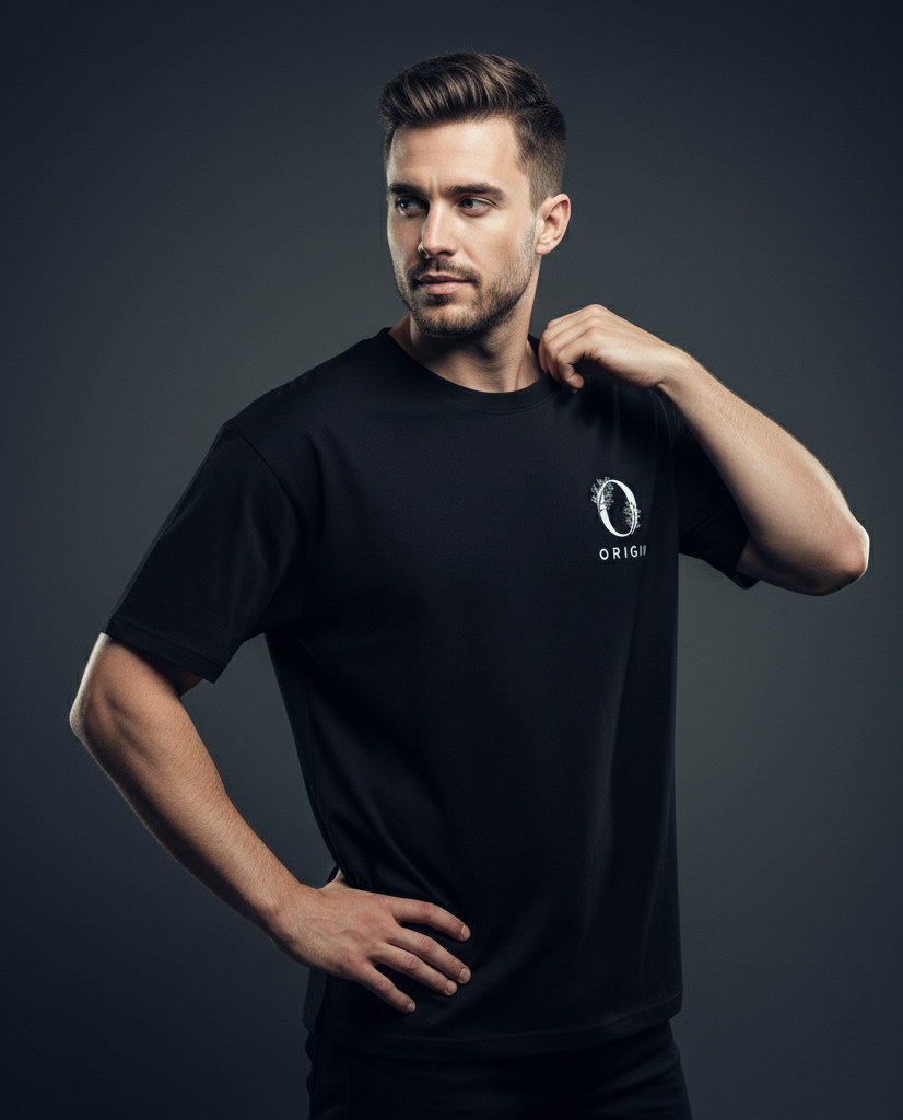 Premium Black Cotton T-Shirt for Men