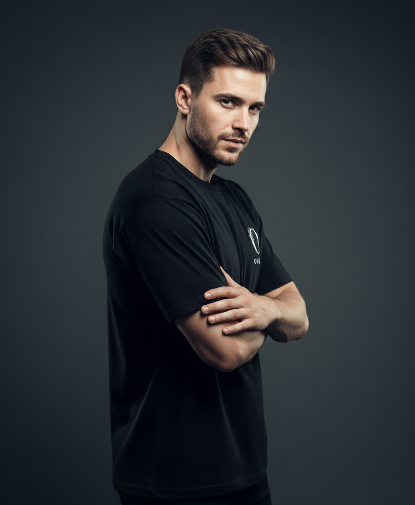 Premium Black Cotton T-Shirt for Men