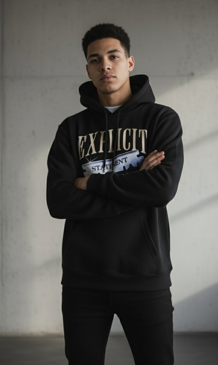 Explicit Statement Black Hoodie – Bold Urban Attitude