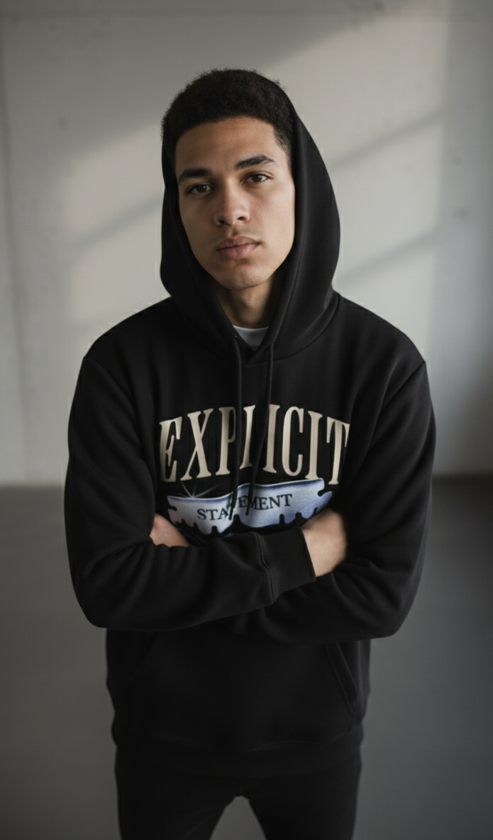 Explicit Statement Black Hoodie – Bold Urban Attitude