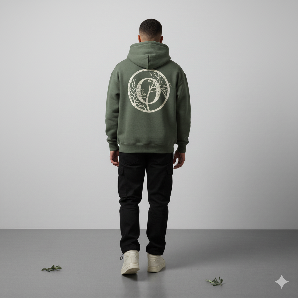 Origin Olive Hoodie – Nature-Inspired Comfort