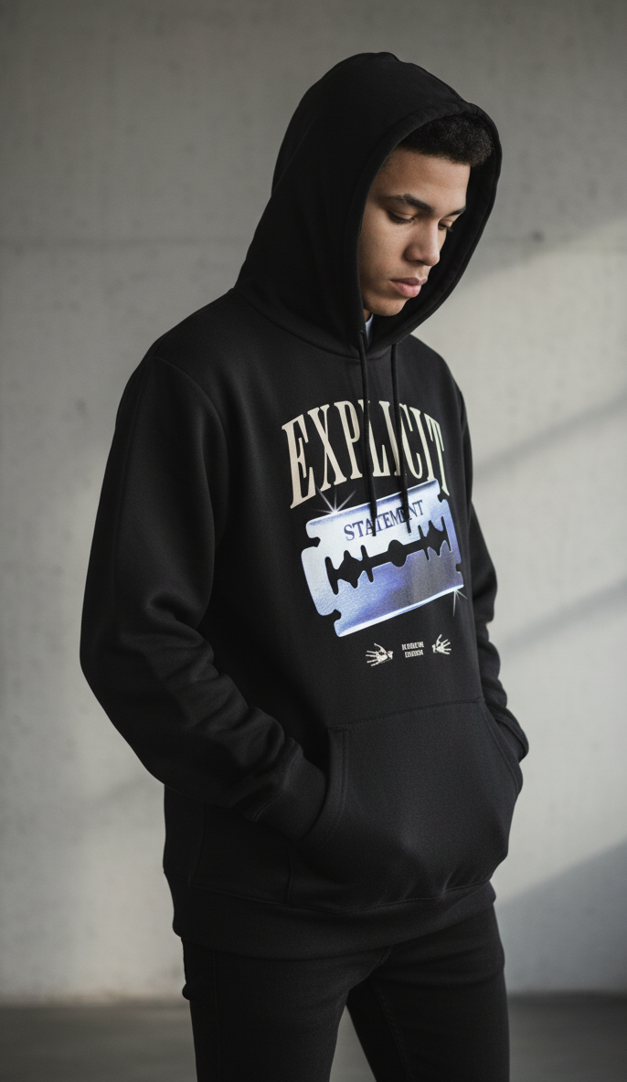 Explicit Statement Black Hoodie – Bold Urban Attitude