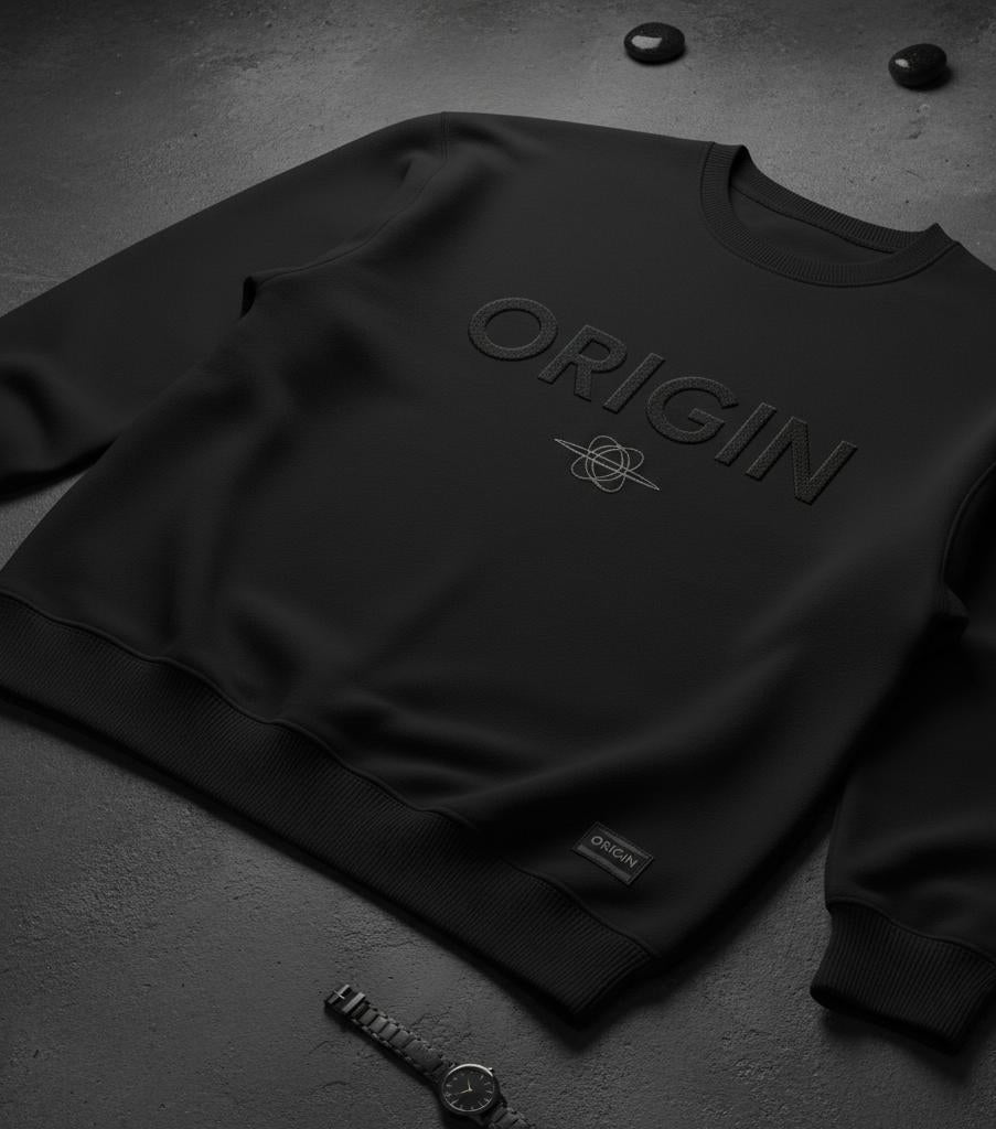 Origin Blackout Sweatshirt – Subtle Emboss Edition