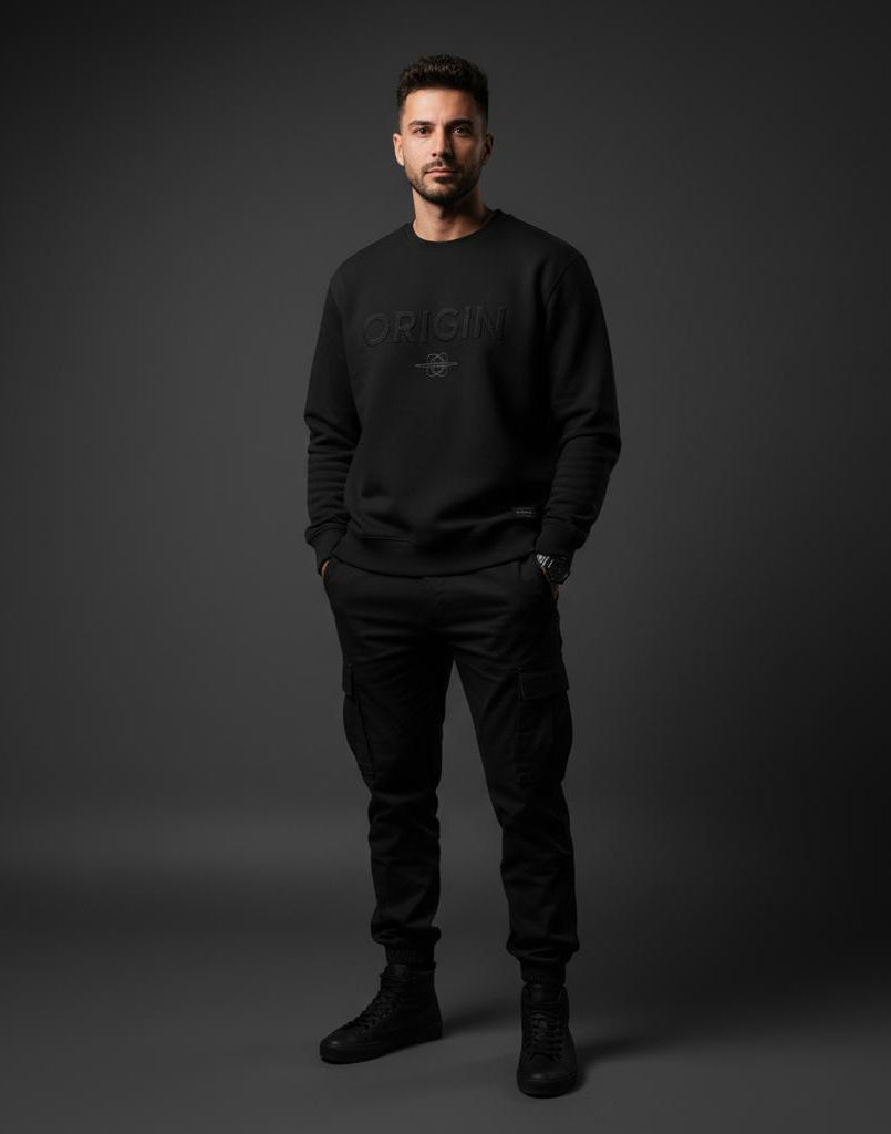 Origin Blackout Sweatshirt – Subtle Emboss Edition