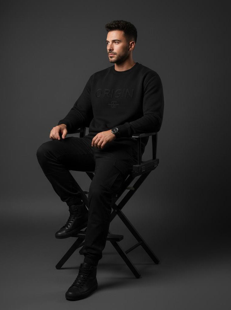 Origin Blackout Sweatshirt – Subtle Emboss Edition