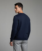 Navy Embossed Sweatshirt – Midnight Sophistication