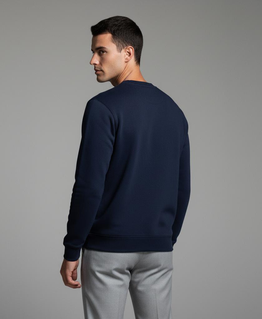 Navy Embossed Sweatshirt – Midnight Sophistication