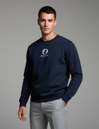 Navy Embossed Sweatshirt – Midnight Sophistication